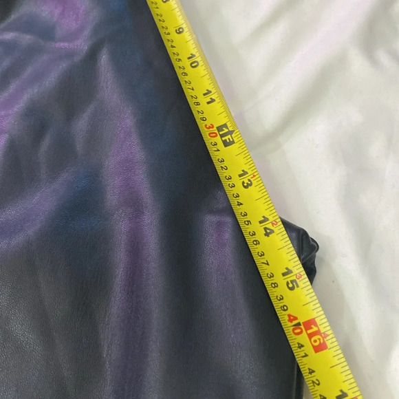 Lisadnyc the drop women black vegan faux leather baggy dress career work pants L - Picture 11 of 12